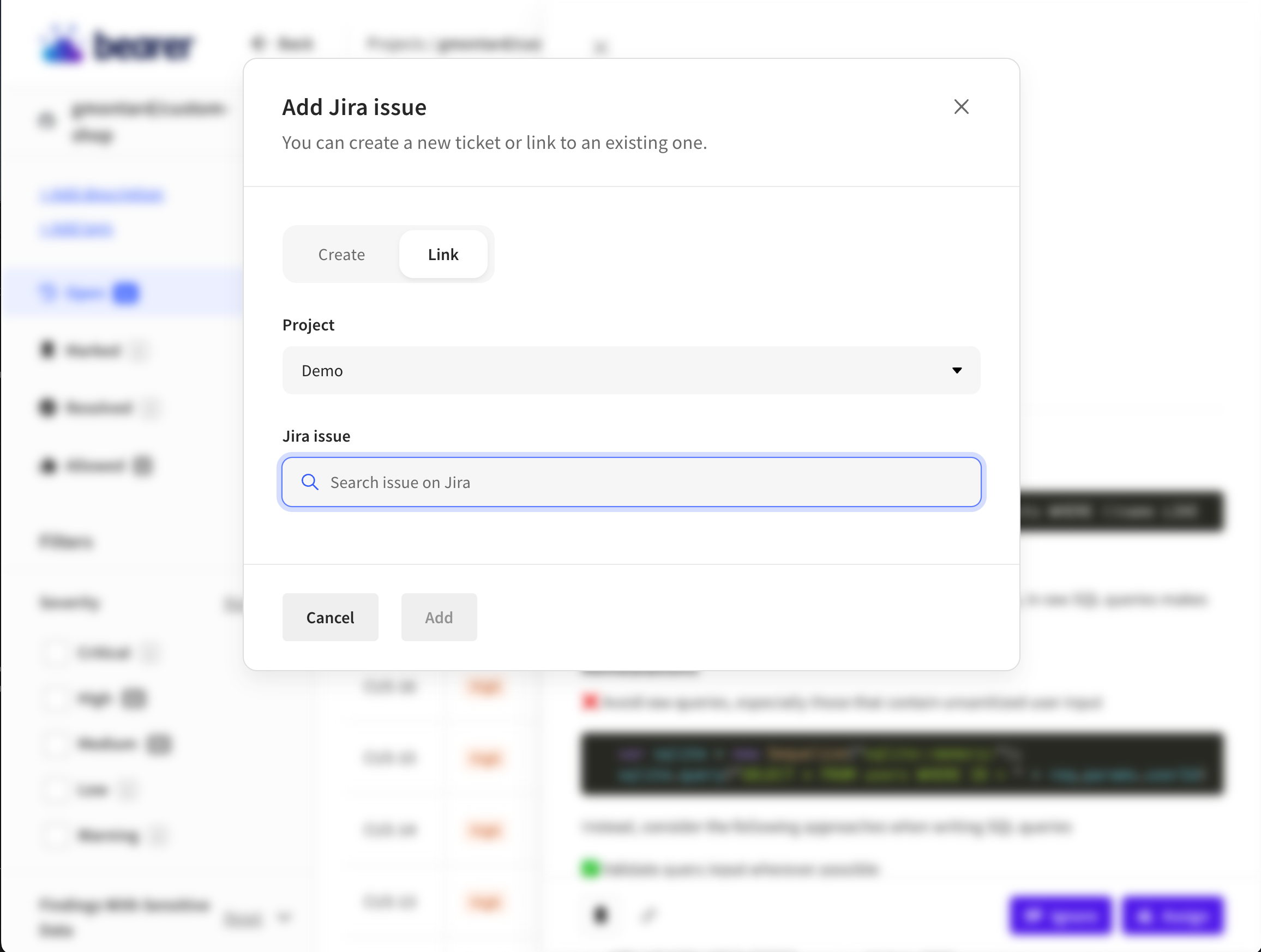 Link Jira Ticket